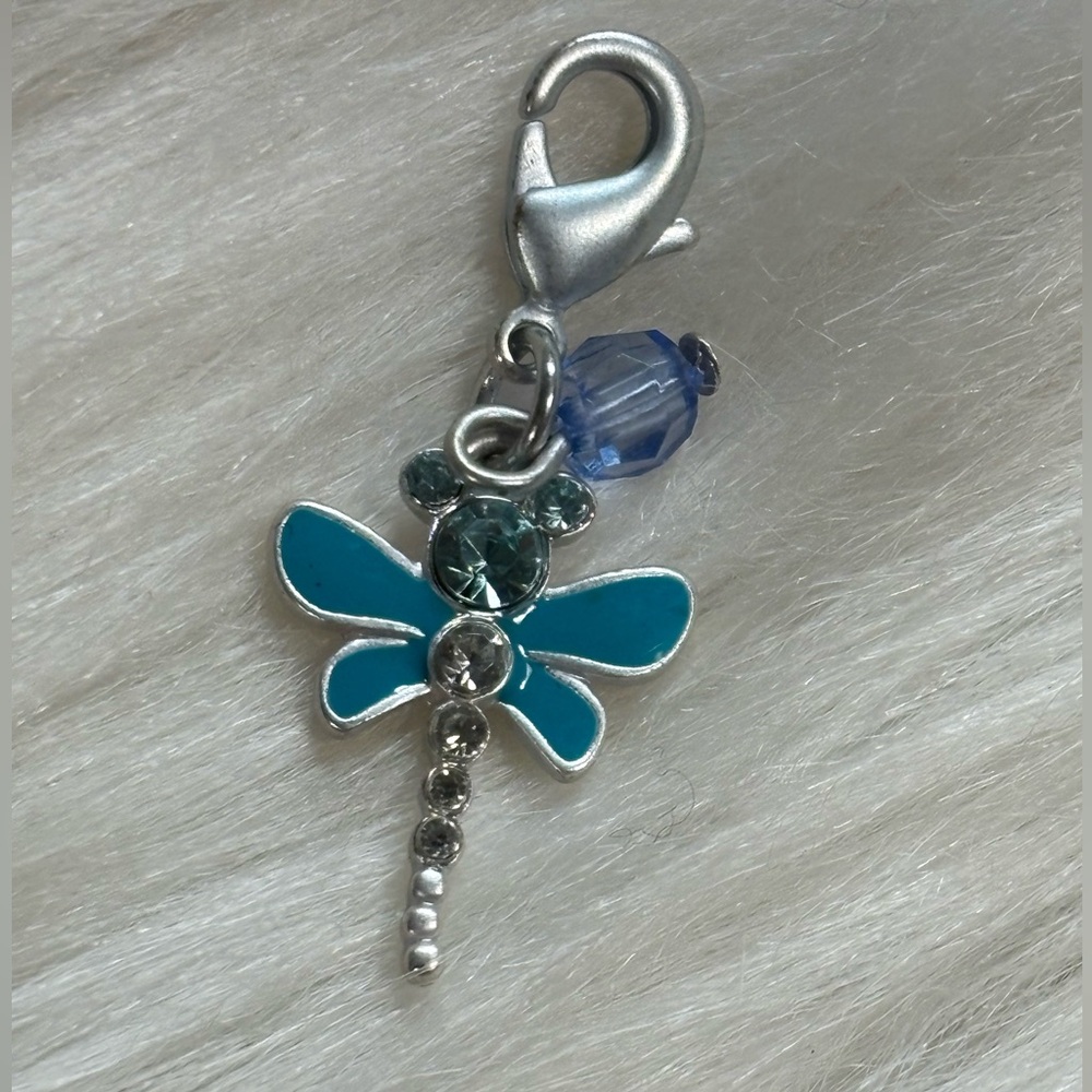 Disney Mickey Silver and Blue Dragonfly Charm